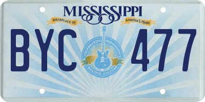MS license plate BYC477