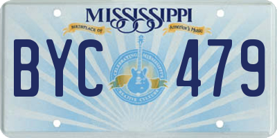 MS license plate BYC479