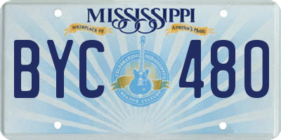 MS license plate BYC480