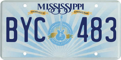 MS license plate BYC483
