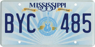 MS license plate BYC485