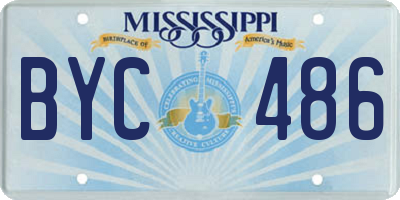 MS license plate BYC486