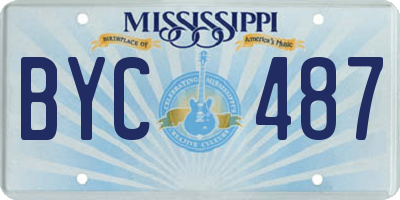 MS license plate BYC487