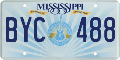 MS license plate BYC488