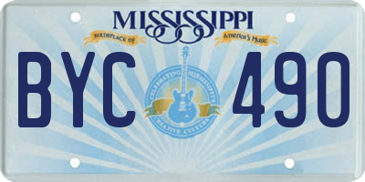 MS license plate BYC490