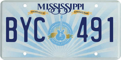 MS license plate BYC491