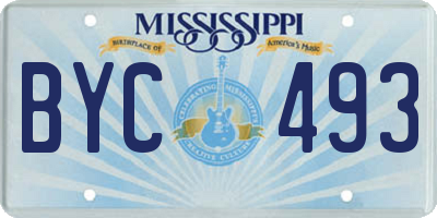 MS license plate BYC493
