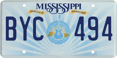 MS license plate BYC494