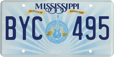 MS license plate BYC495