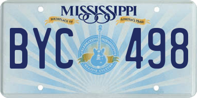 MS license plate BYC498