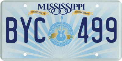 MS license plate BYC499