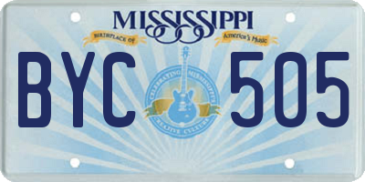 MS license plate BYC505