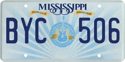 MS license plate BYC506