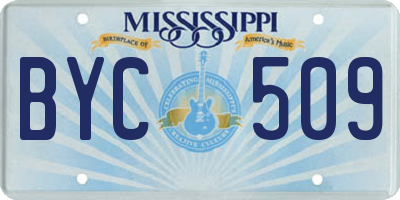 MS license plate BYC509
