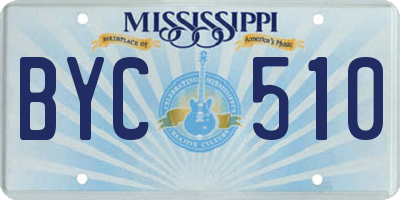 MS license plate BYC510