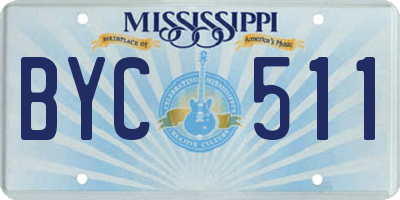 MS license plate BYC511
