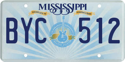 MS license plate BYC512