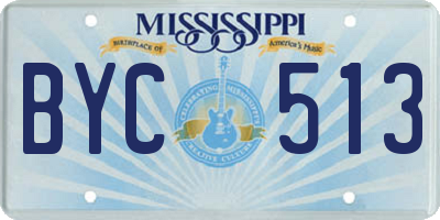 MS license plate BYC513