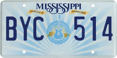MS license plate BYC514