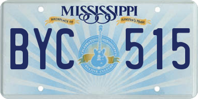 MS license plate BYC515