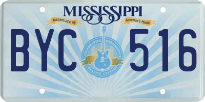 MS license plate BYC516