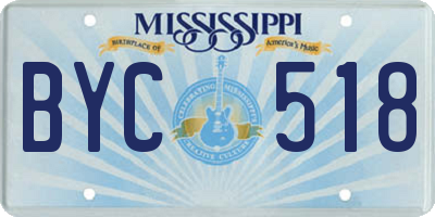 MS license plate BYC518