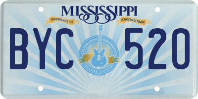MS license plate BYC520