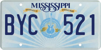 MS license plate BYC521
