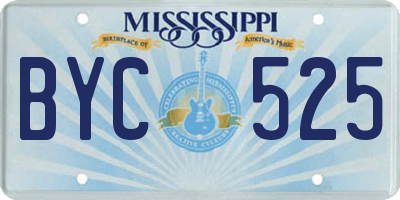 MS license plate BYC525