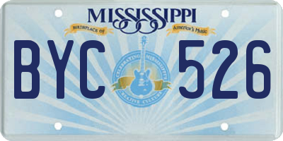 MS license plate BYC526