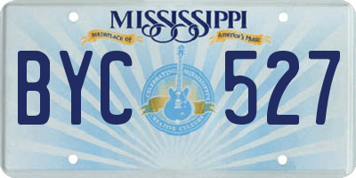 MS license plate BYC527