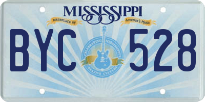 MS license plate BYC528