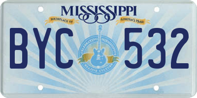 MS license plate BYC532