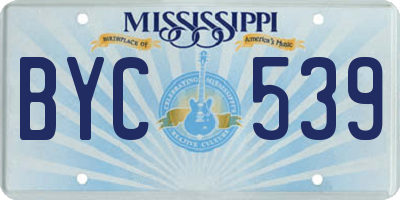 MS license plate BYC539