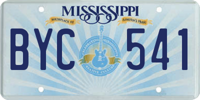 MS license plate BYC541