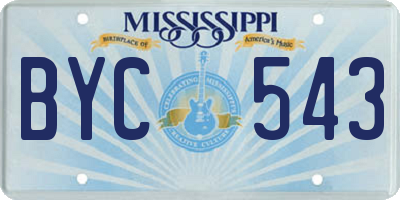 MS license plate BYC543
