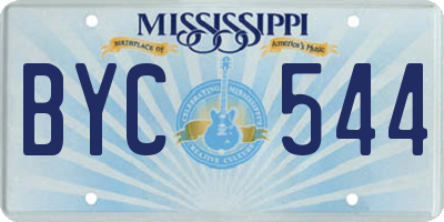 MS license plate BYC544