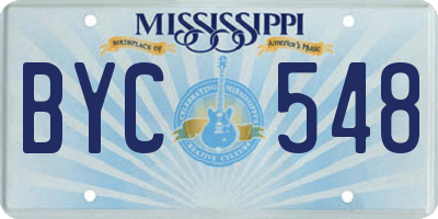 MS license plate BYC548