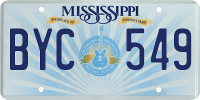 MS license plate BYC549