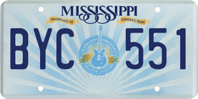 MS license plate BYC551