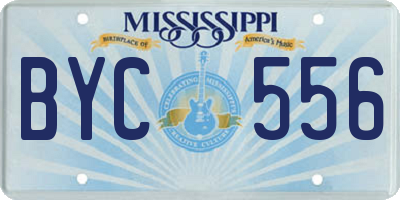 MS license plate BYC556