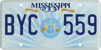 MS license plate BYC559