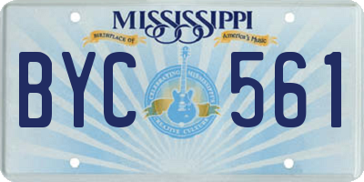 MS license plate BYC561