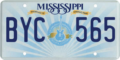 MS license plate BYC565