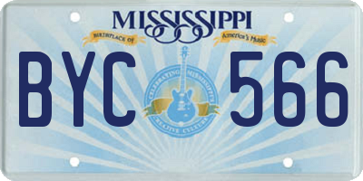 MS license plate BYC566