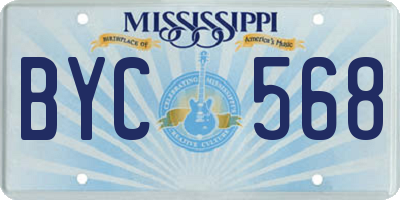 MS license plate BYC568