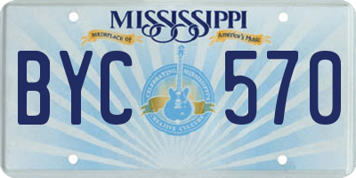 MS license plate BYC570