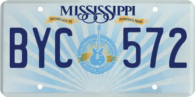 MS license plate BYC572