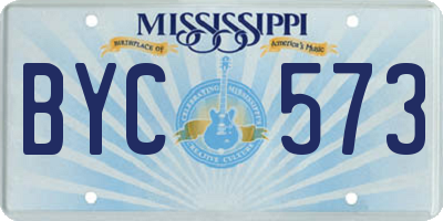 MS license plate BYC573