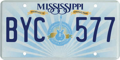 MS license plate BYC577
